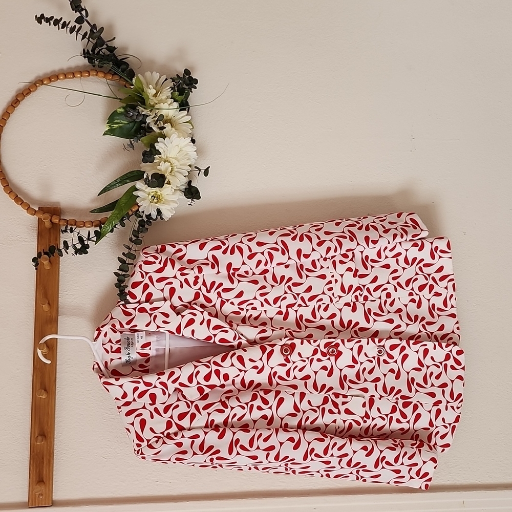 White & red women summer blazer